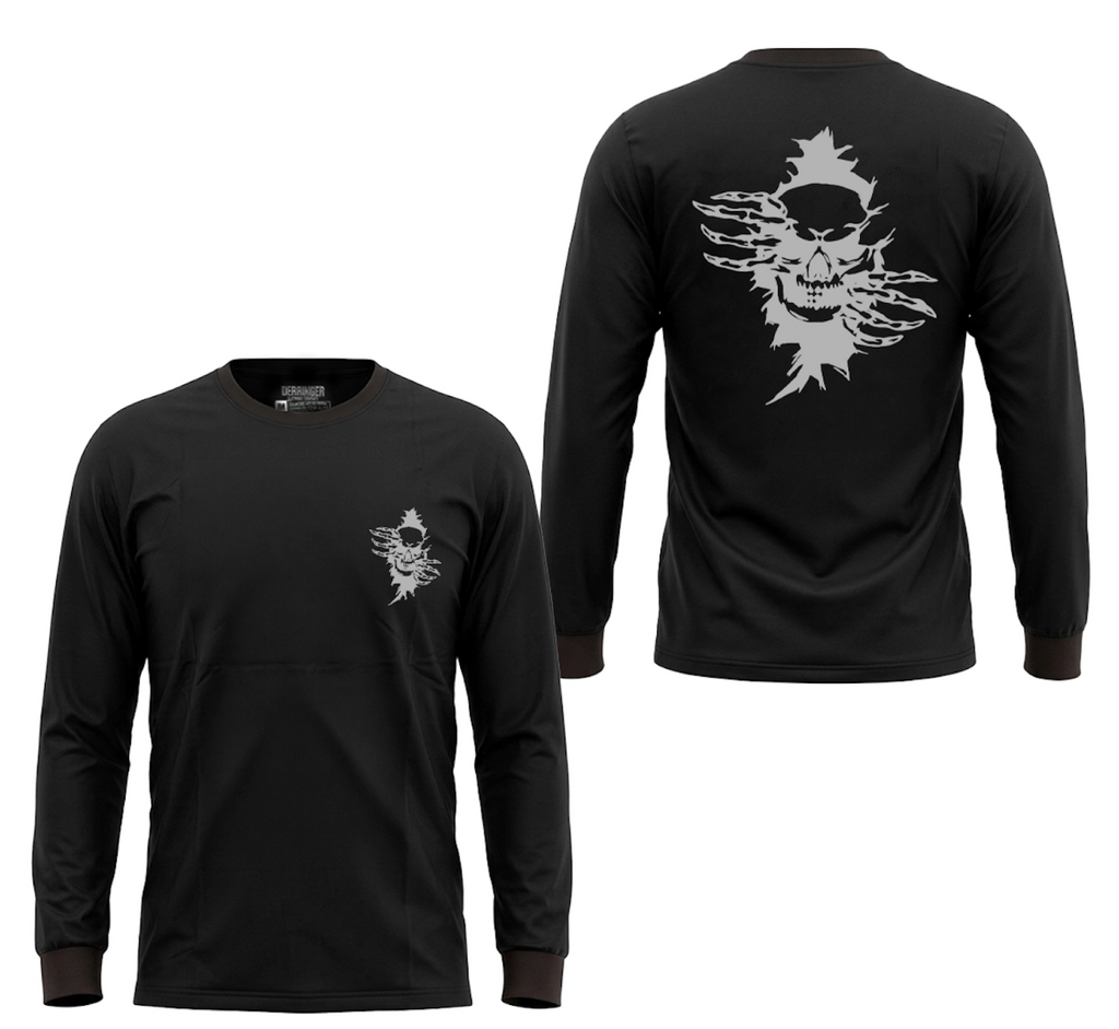 Men's Long Sleeve T-Shirt with Skull Graphic Print