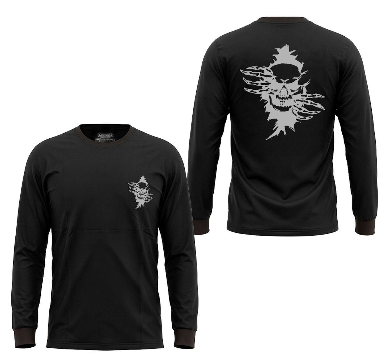 Men's Long Sleeve T-Shirt with Skull Graphic Print