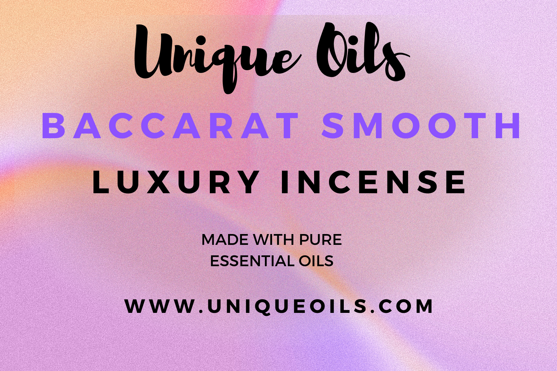 Unique Oils Luxury Incense - Baccarat Smooth (pack of 10)