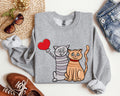 Retro Cat Lovers Vintage Valentines Day Silhouette Graphic Classic Edition Sweatshirt