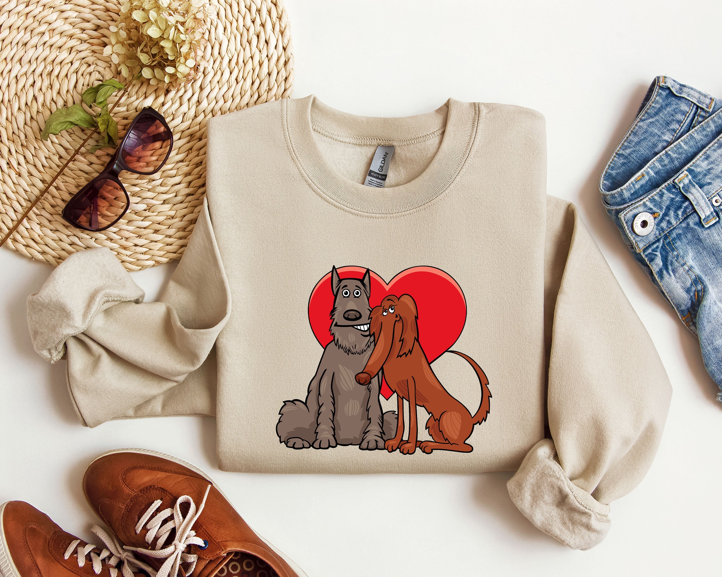 Dog Lovers Funny Retro Vintage Valentine's Day Celebration Deluxe Limited Sweatshirt
