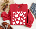 Mini Valentine's Hearts Vintage Valentine's Day Cozy Winter Soft Fleece Sweatshirt