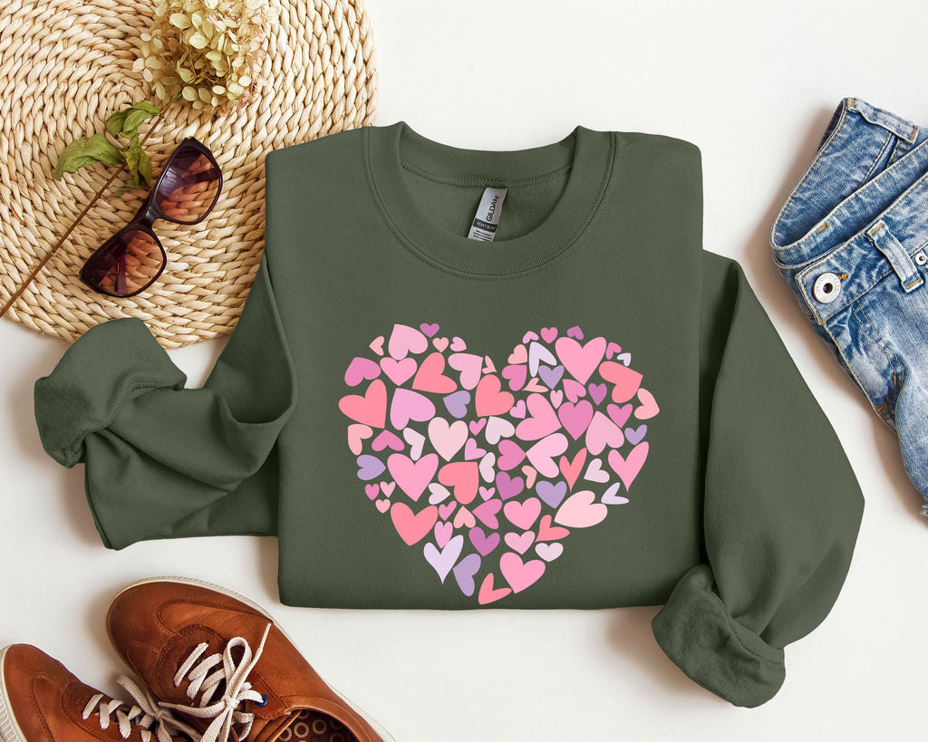 Mini Pink Hearts Retro Vintage Valentine's Day Limited Edition Cozy Graphic Sweatshirt