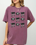 Vampire Black Bows Coquette Ribbons Halloween Lace Gothic Spooky Scary Fangs Comfort Colors Tee