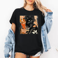 Vintage Black Cat Halloween Autumn Pumpkin Moonlit Night Cozy Wonderland Graphic Tee