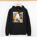 Vintage Ghost Halloween Botanical Floral Autumn Fall Cozy Vintage Charm Graphic Hoodie