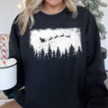 Cozy Vintage Pine Trees Christmas Silhouette Forest Scene Seasonal Holiday Sweatshirt