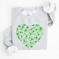 Watercolor Shamrocks Heart St Patrick's Day Graphic Celebration Edition Sweatshirt