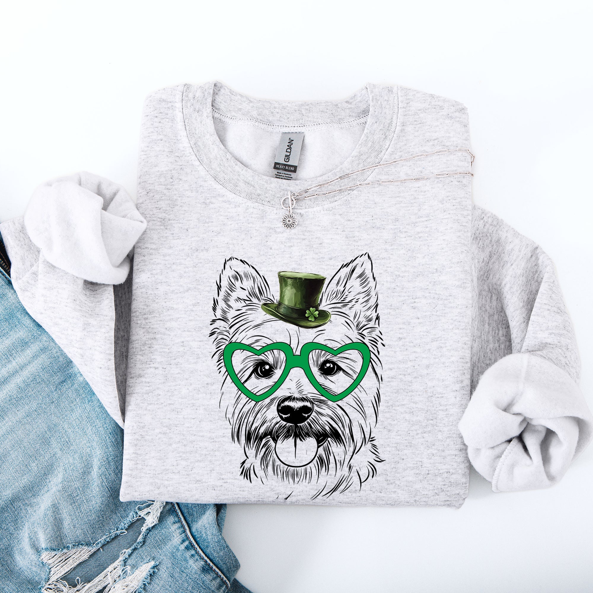 Westie West Highland White Terrier Adorable Dog St Patrick's Day Lucky Irish Celebration Sweatshirt