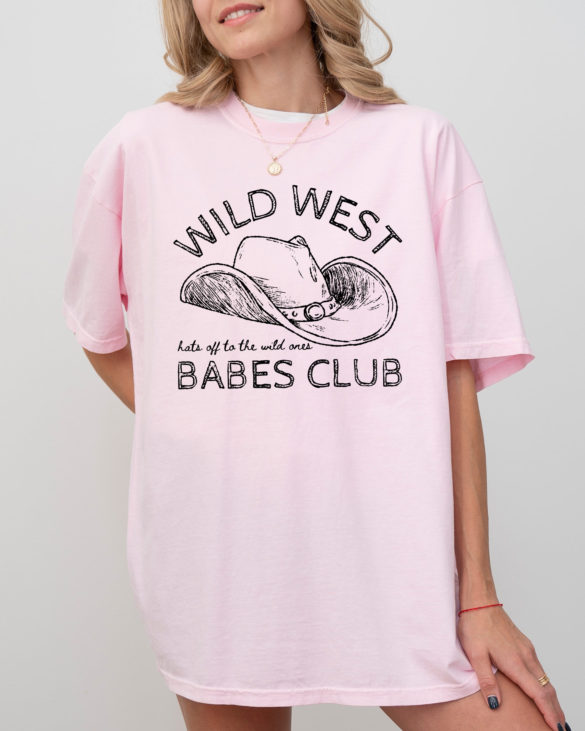 Wild West Babes Club Cowboys Cowgirls Country Western Vintage Rodeo Style Comfort Colors Tee