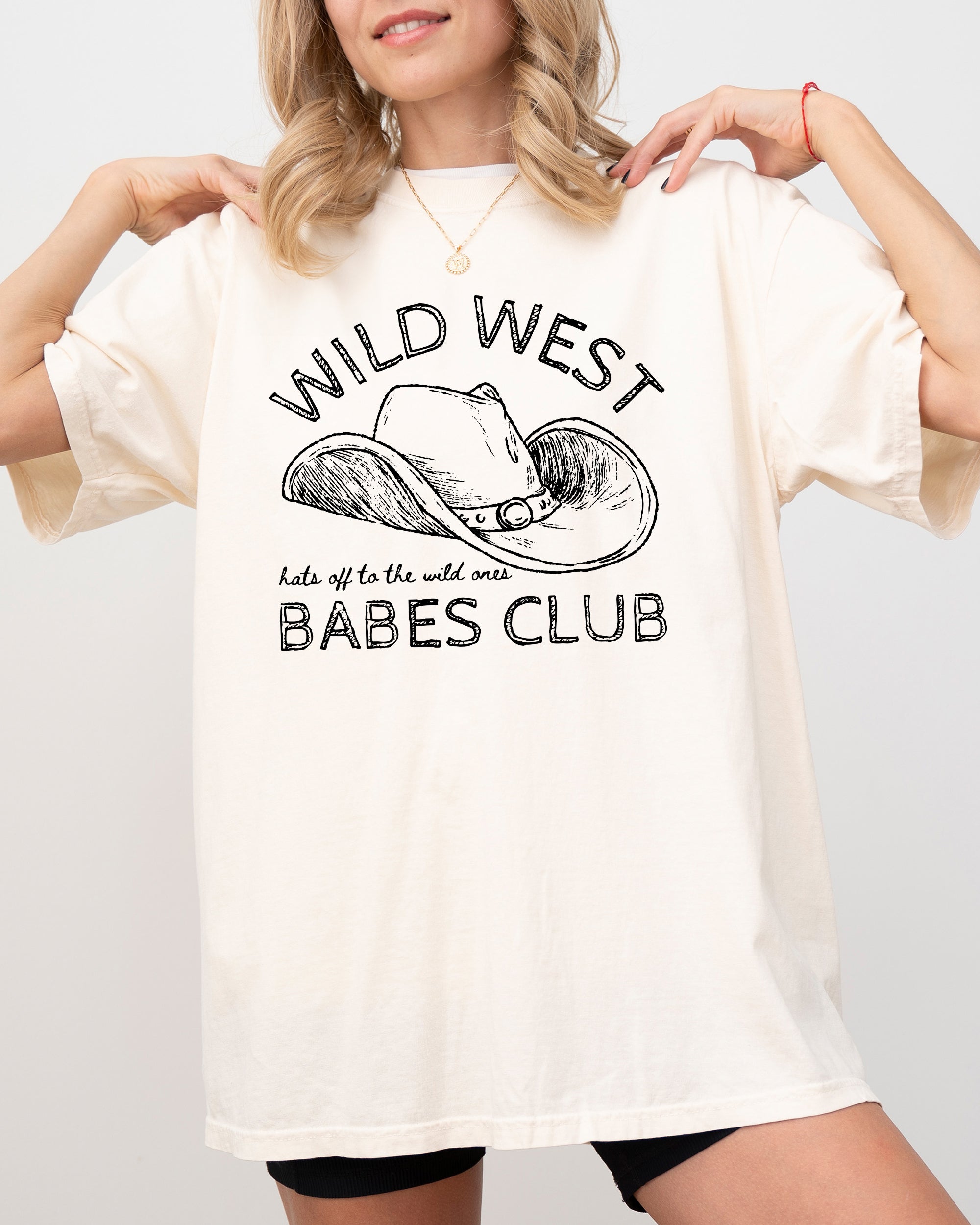 Wild West Babes Club Cowboys Cowgirls Country Western Vintage Rodeo Style Comfort Colors Tee