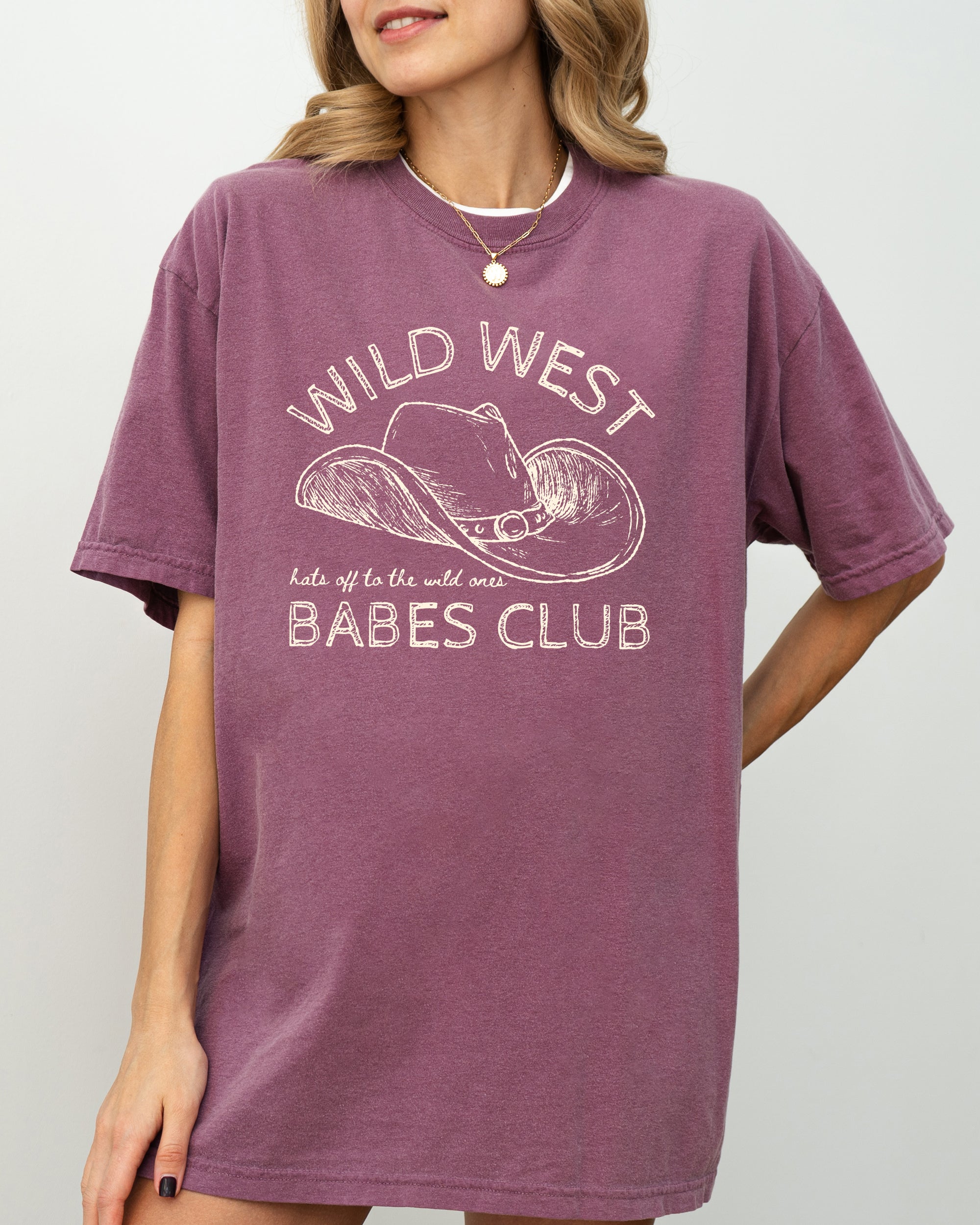 Wild West Babes Club Cowboys Cowgirls Country Western Vintage Rodeo Style Comfort Colors Tee