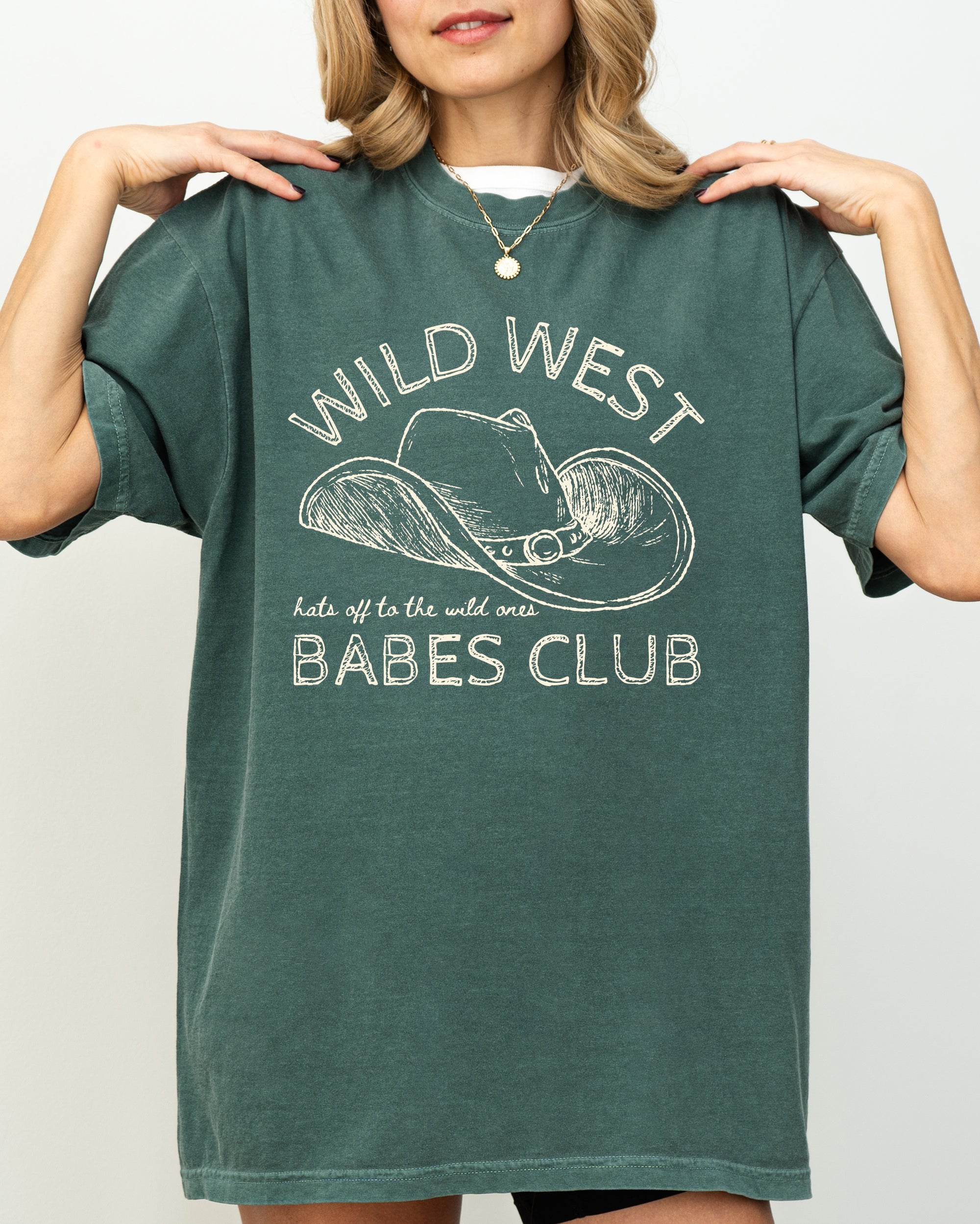 Wild West Babes Club Cowboys Cowgirls Country Western Vintage Rodeo Style Comfort Colors Tee