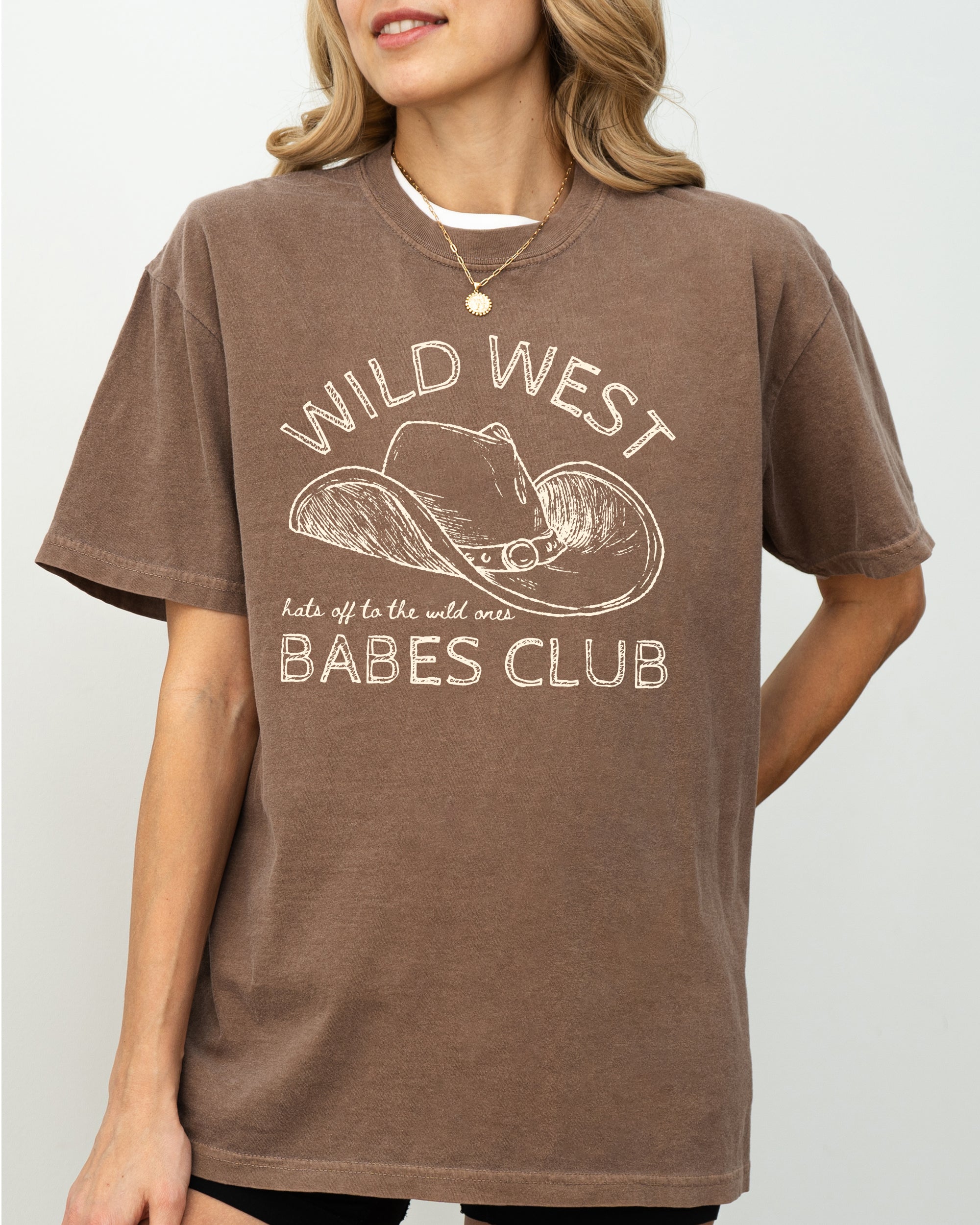 Wild West Babes Club Cowboys Cowgirls Country Western Vintage Rodeo Style Comfort Colors Tee