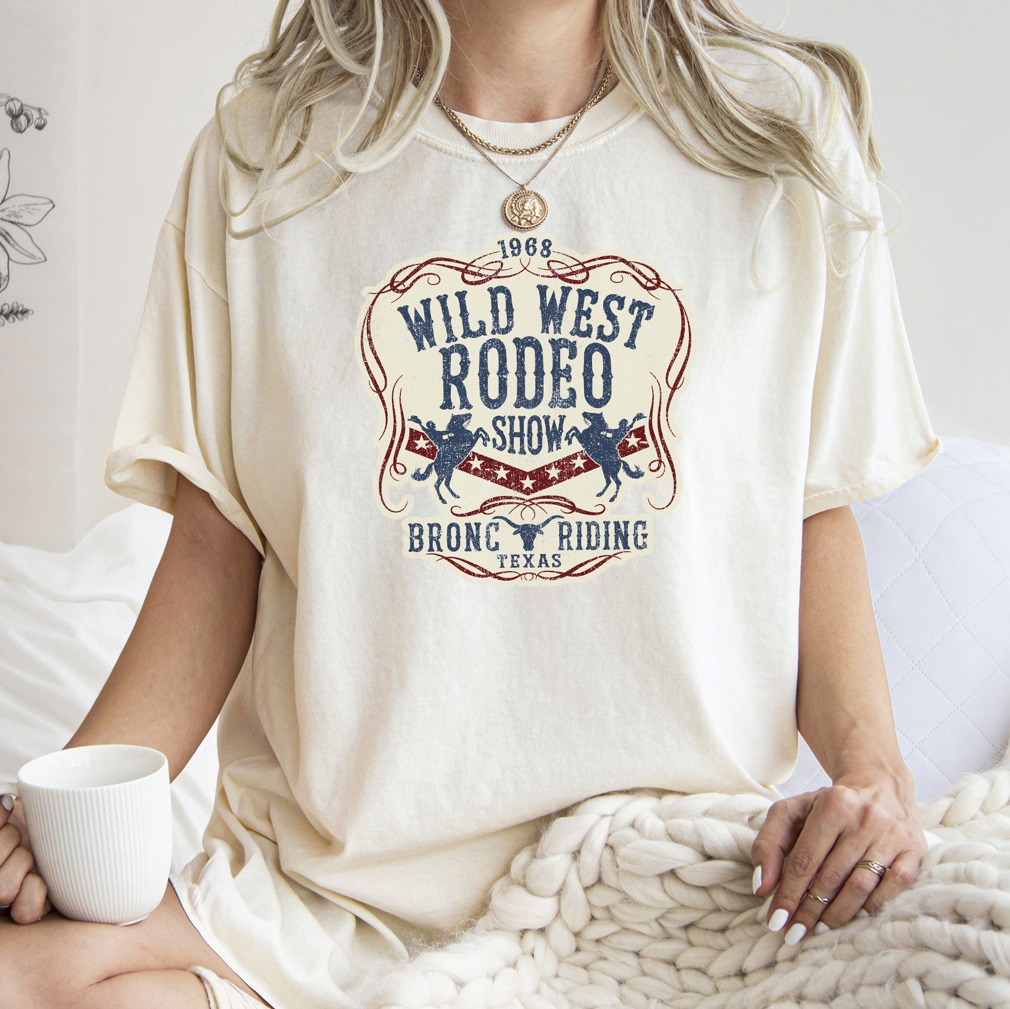 Wild West Rodeo Show Bronco Riding Cowboys And Cowgirls Vintage Western Heritage Collection Comfort Colors Tee