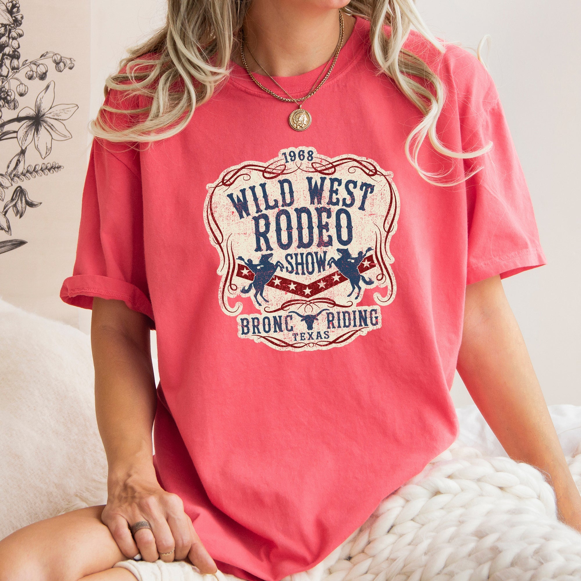 Wild West Rodeo Show Bronco Riding Cowboys And Cowgirls Vintage Western Heritage Collection Comfort Colors Tee