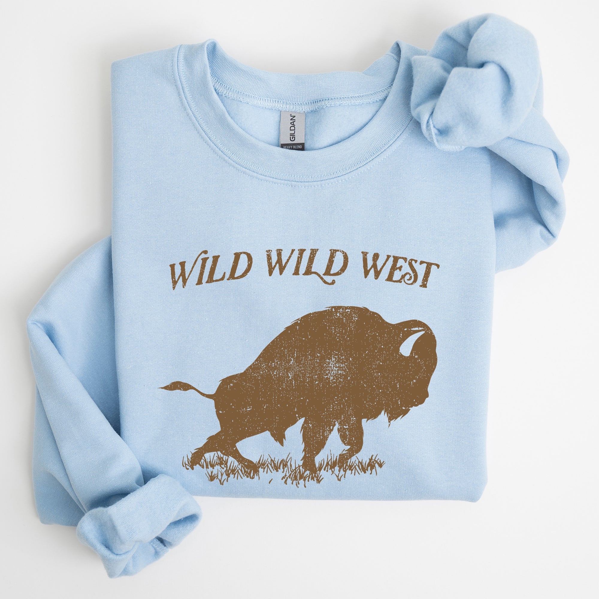 Wild Wild West Buffalo Country Cowboy Cowgirl Western Frontier Saga Collection Vintage Sweatshirt