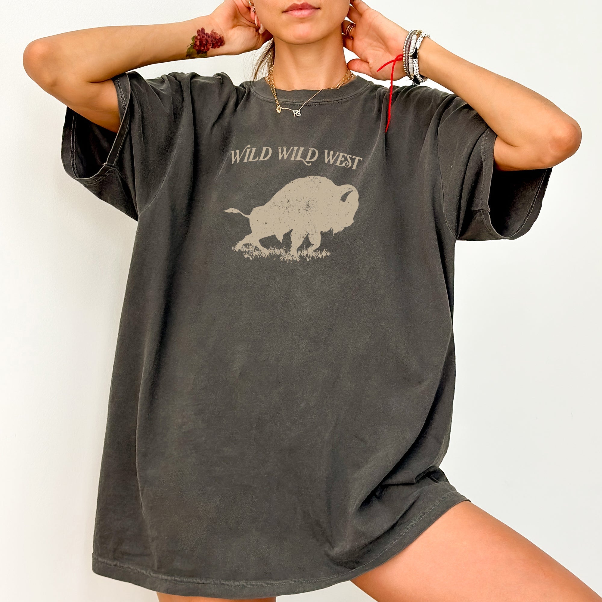 Wild Wild West Buffalo Country Cowboy Cowgirl Vintage Western Charm Comfort Colors Tee