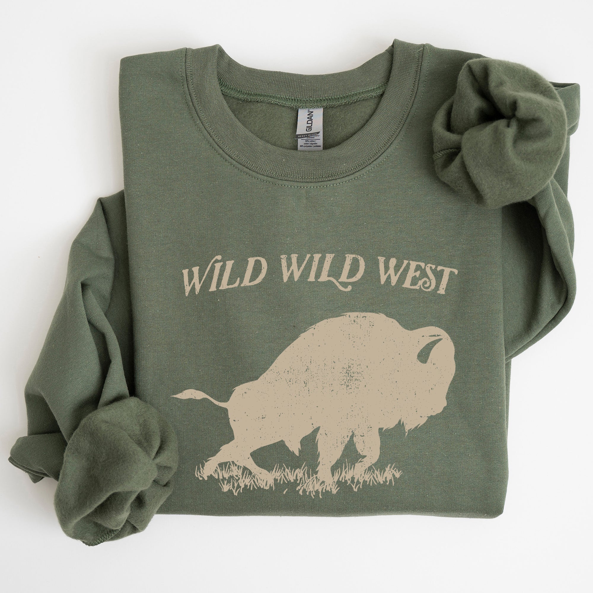 Wild Wild West Buffalo Country Cowboy Cowgirl Western Frontier Saga Collection Vintage Sweatshirt