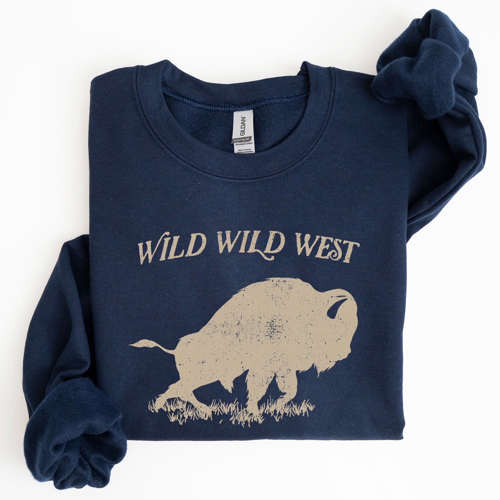 Wild Wild West Buffalo Country Cowboy Cowgirl Western Frontier Saga Collection Vintage Sweatshirt