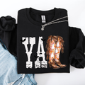 Y'all Cowboy Boots Western Halloween Autumn Floral Sunflower Pumpkin Festive Sweatshirt