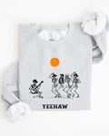 Yeehaw Dancing Skeletons Halloween Country Western Cowboys Day Of The Dead Inspired Sweatshirt