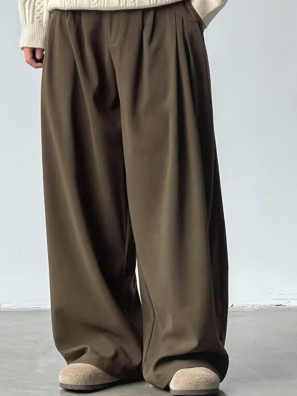 Men's Wide Leg Elastic Waist Casual Pants