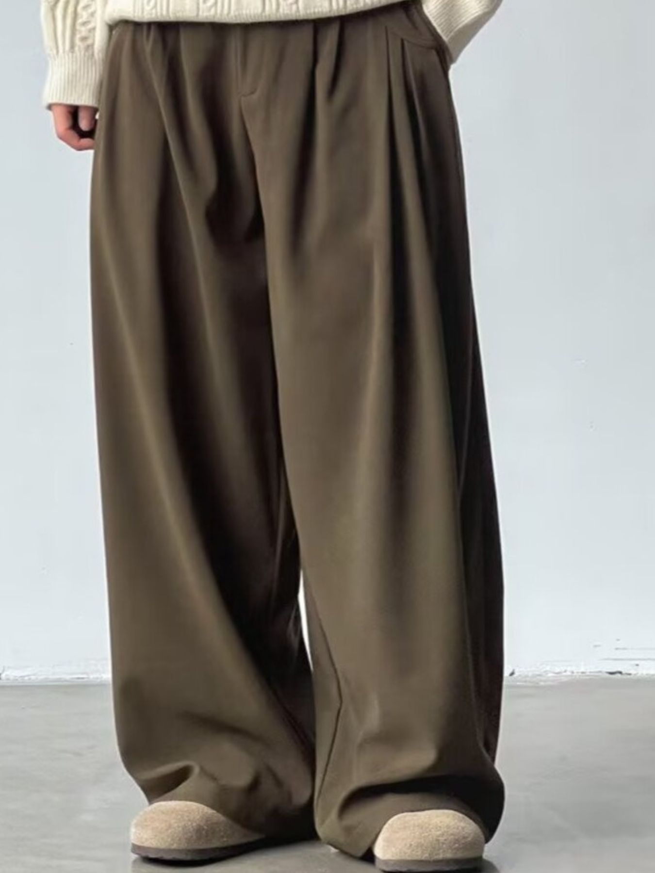 Men's Wide Leg Elastic Waist Casual Pants