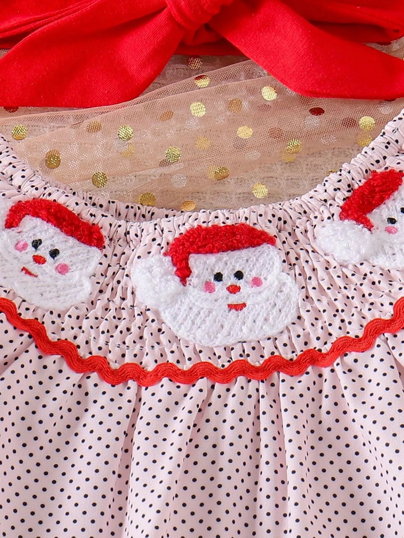 Children's Christmas Santa Embroidered Dress
