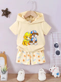 Children's Dog Short Sleeve Hoodie and Shorts Set