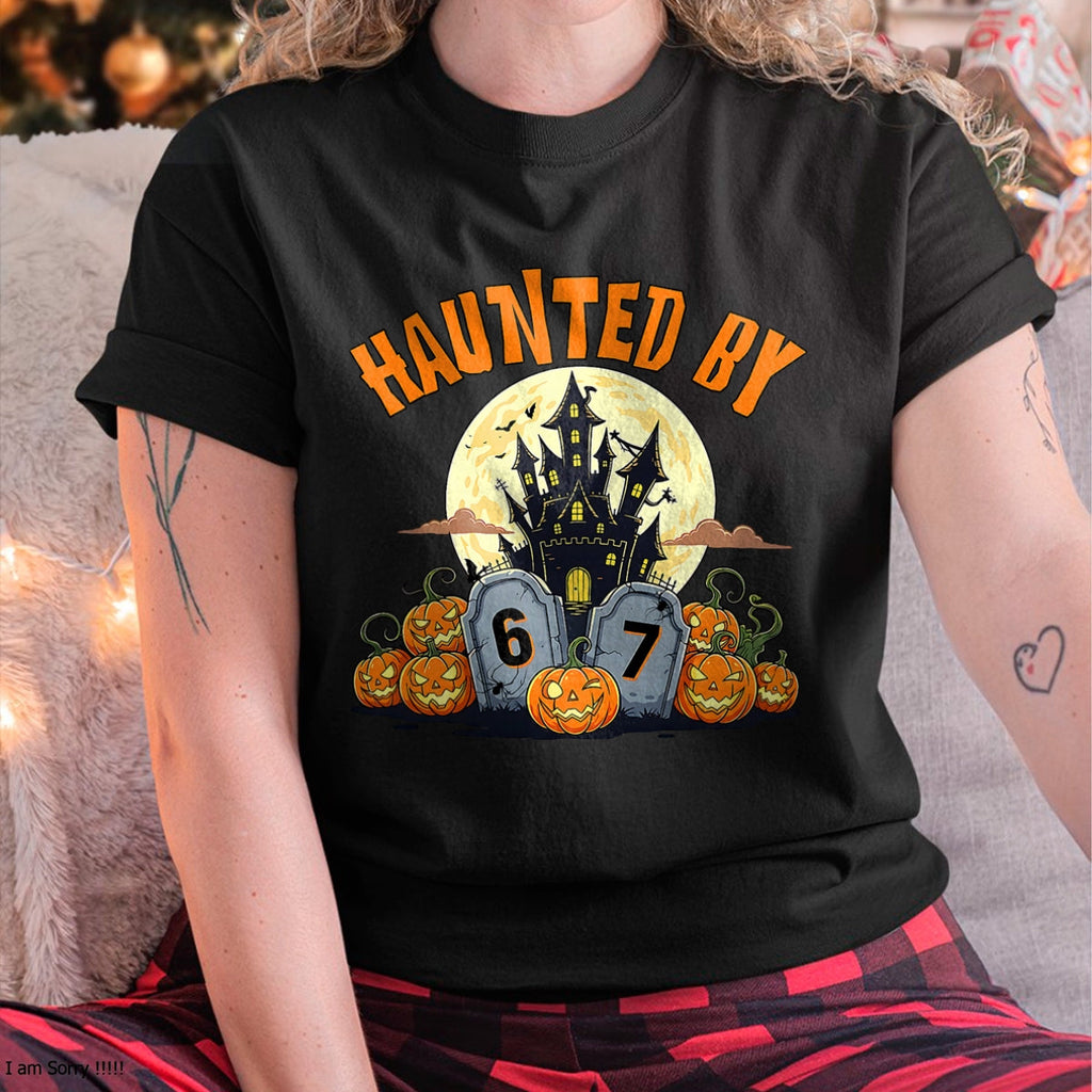67 Funny Six Seven Gen Alpha Z Halloween 67 Haunted by 67 T-Shirt - Halloween Unisex Hoodie - NGHL00