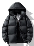 Men's Full Size Hooded Padded Puffer Jacket Plus Size