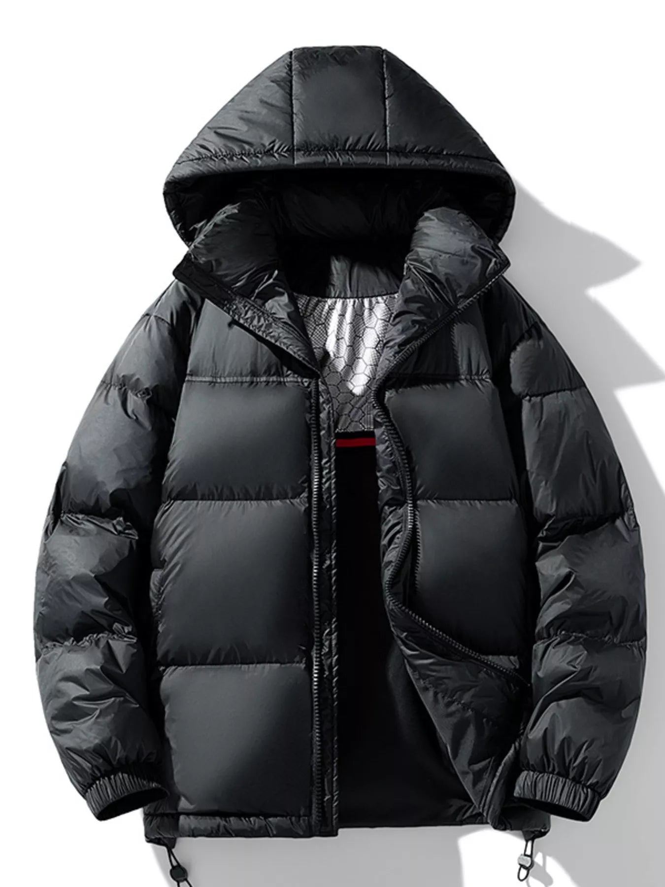 Men's Full Size Hooded Padded Puffer Jacket Plus Size