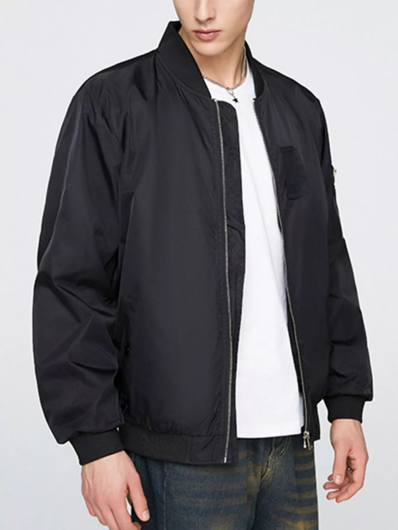 Men's Plus Size Zip Up Lightweight Bomber Jacket