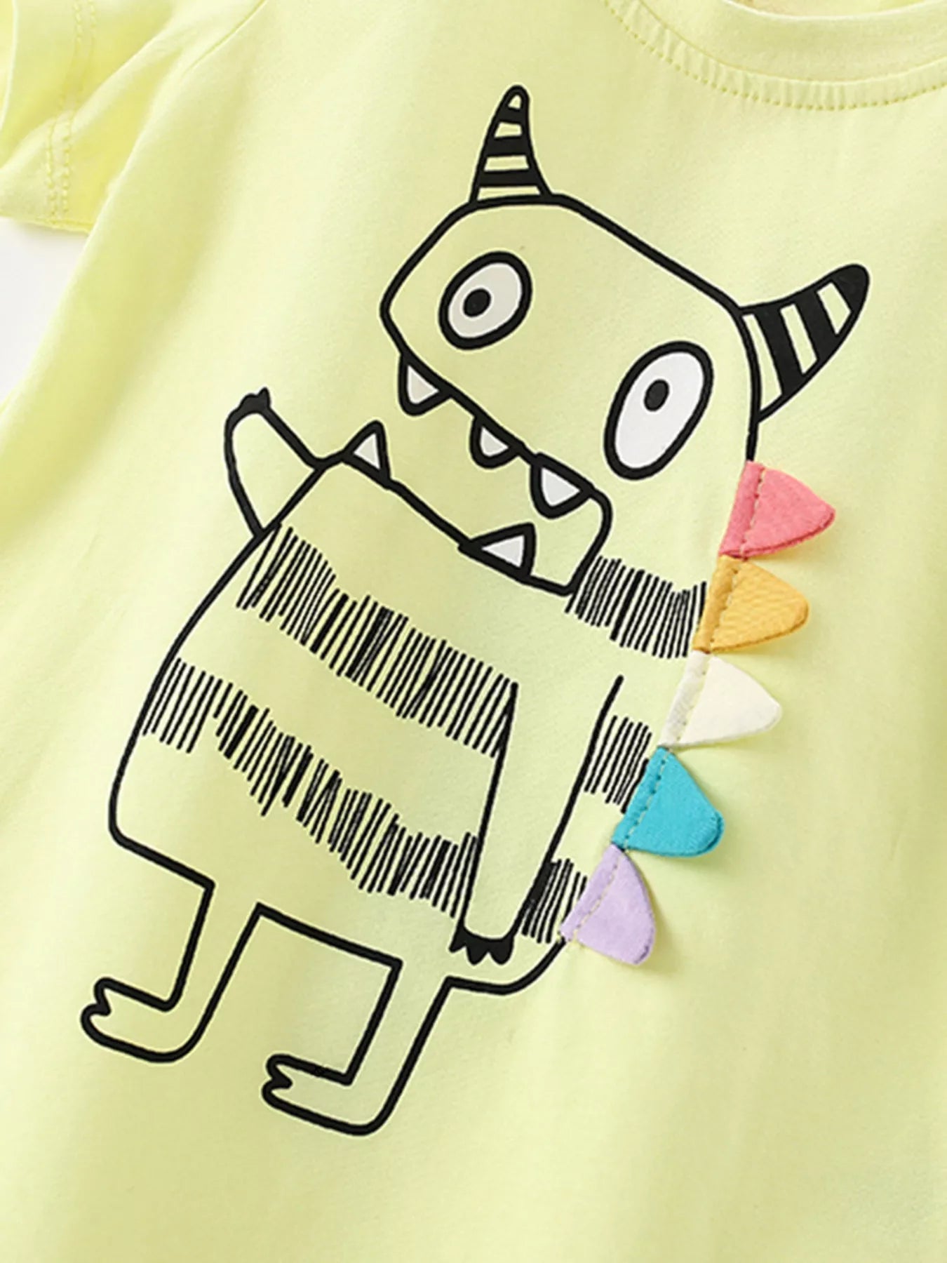 Children's Cute Cartoon Monster Graphic Short Sleeve T-Shirt