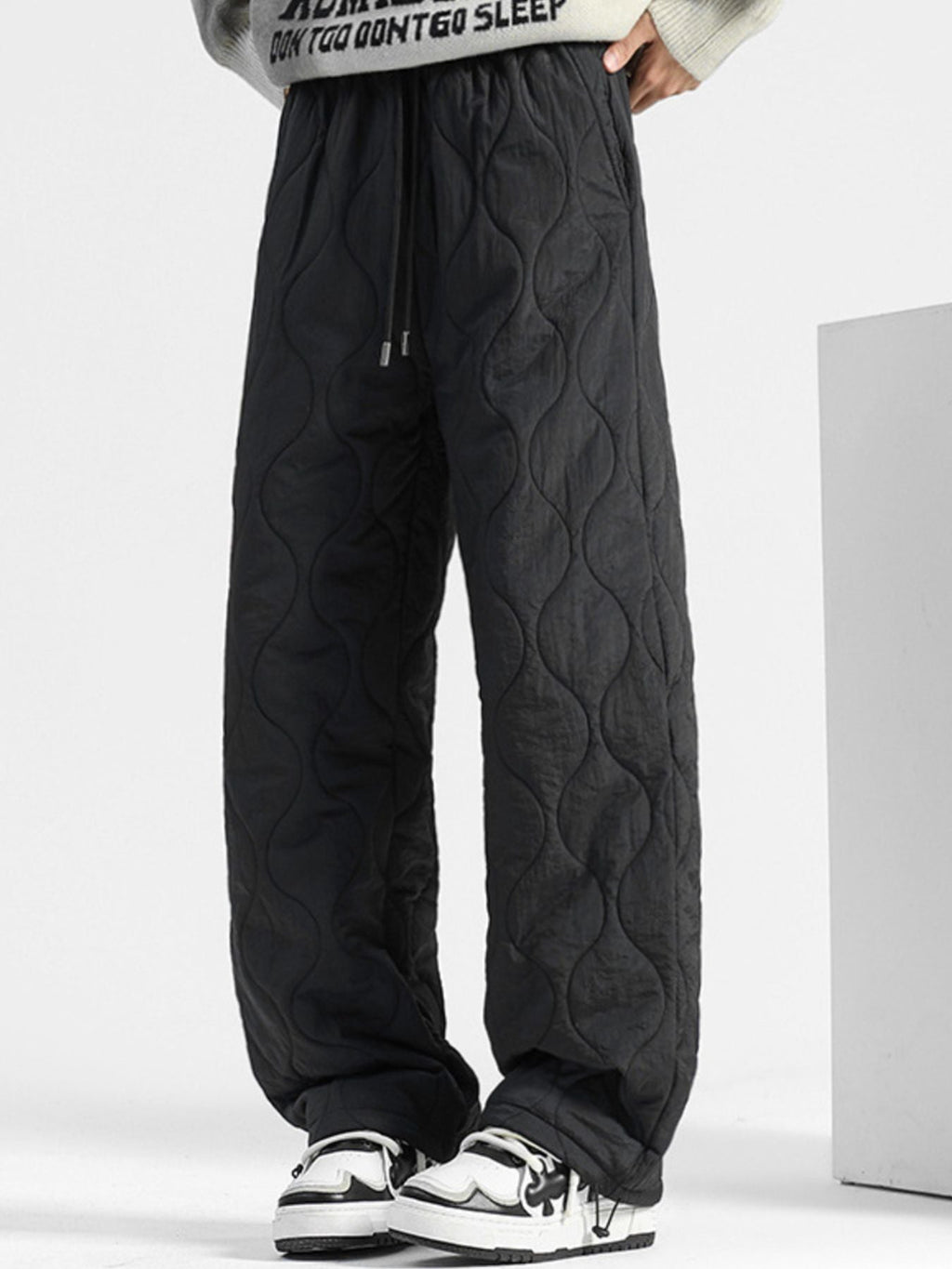 Men's Plus Size Quilted Loose-Fit Pants