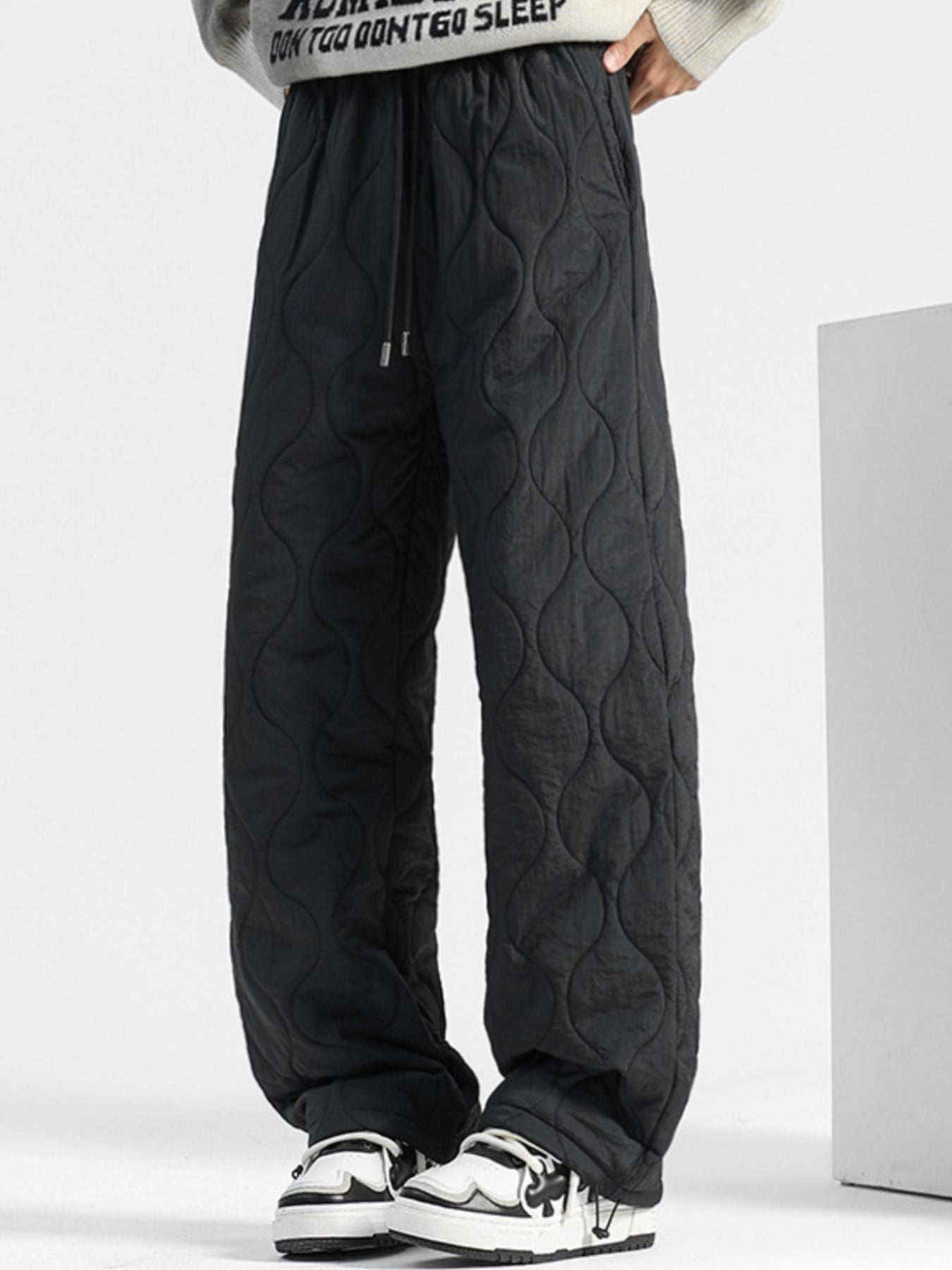 Men's Plus Size Quilted Loose-Fit Pants