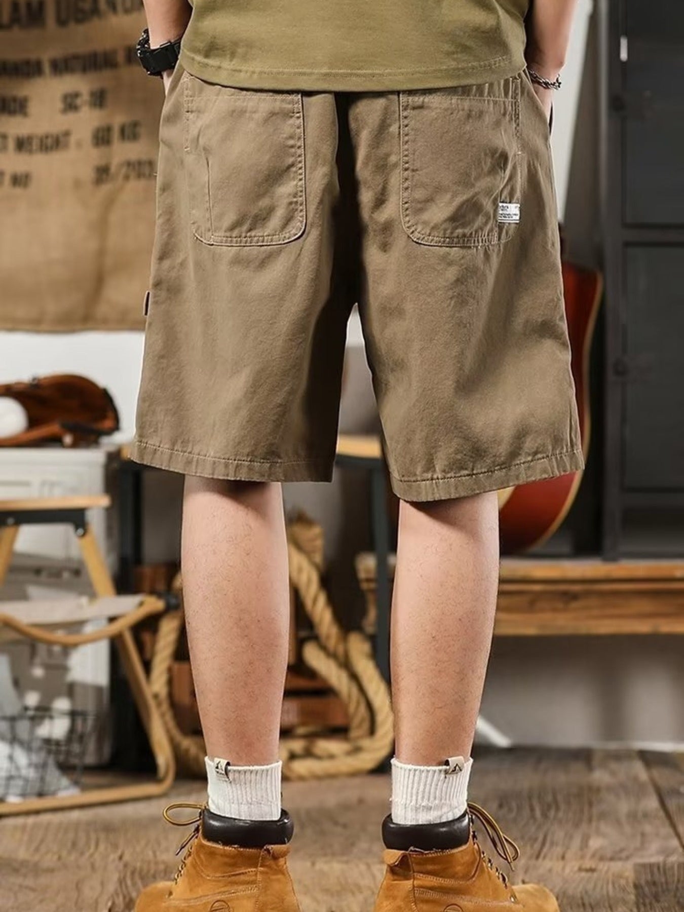 Men's Plus Size Drawstring Shorts with Pockets