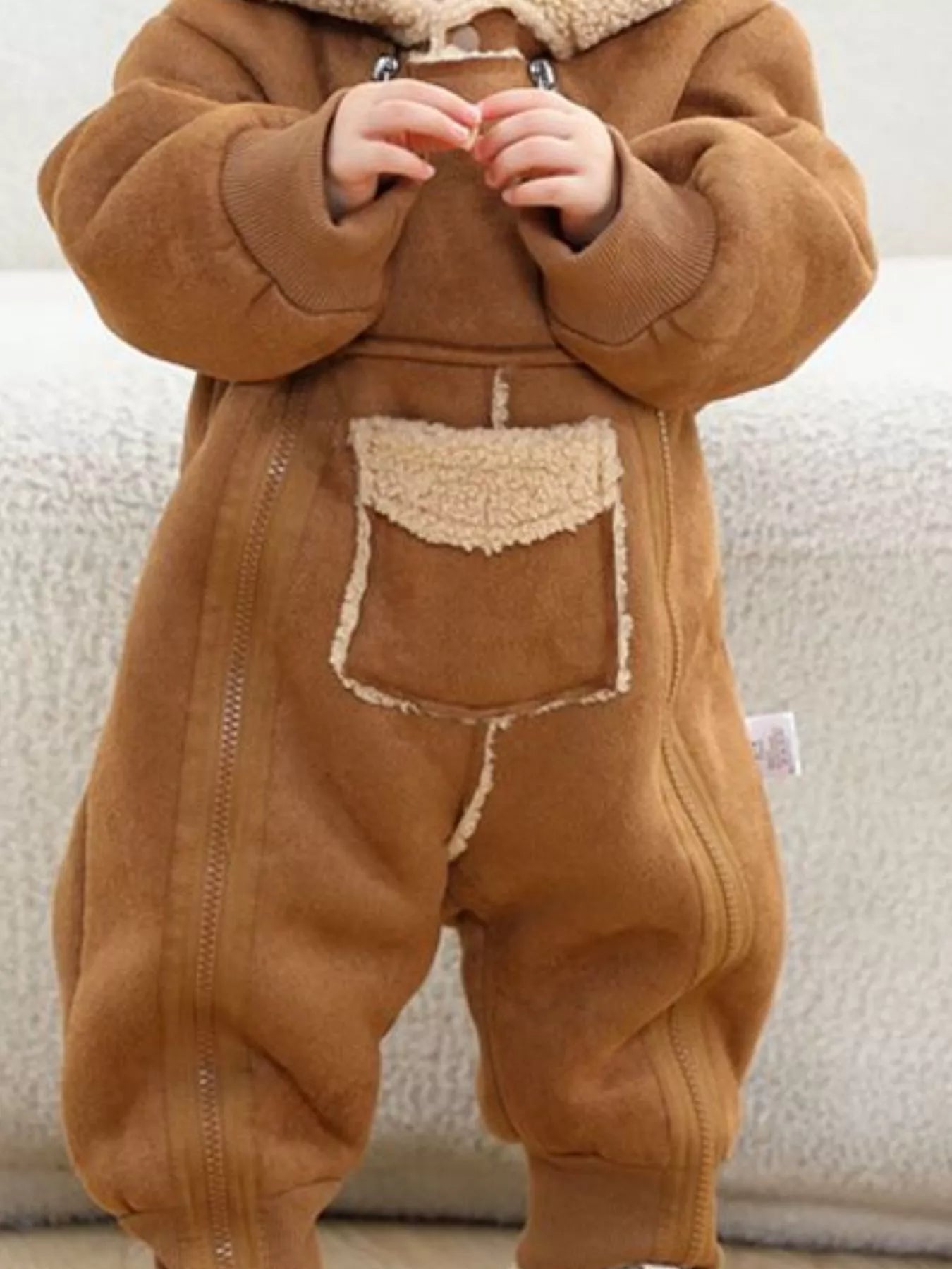 Children's Fleece Hooded One-Piece Jumpsuit