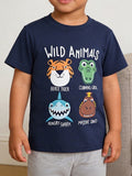 Children's Wild Animals Graphic Crew Neck T-Shirt