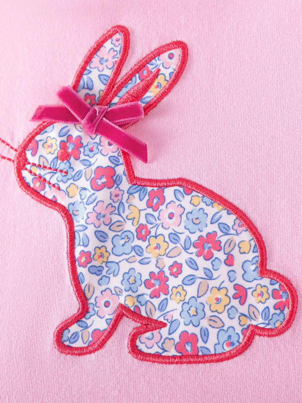 Children's Bunny Applique Ruffle Sleeve Dress