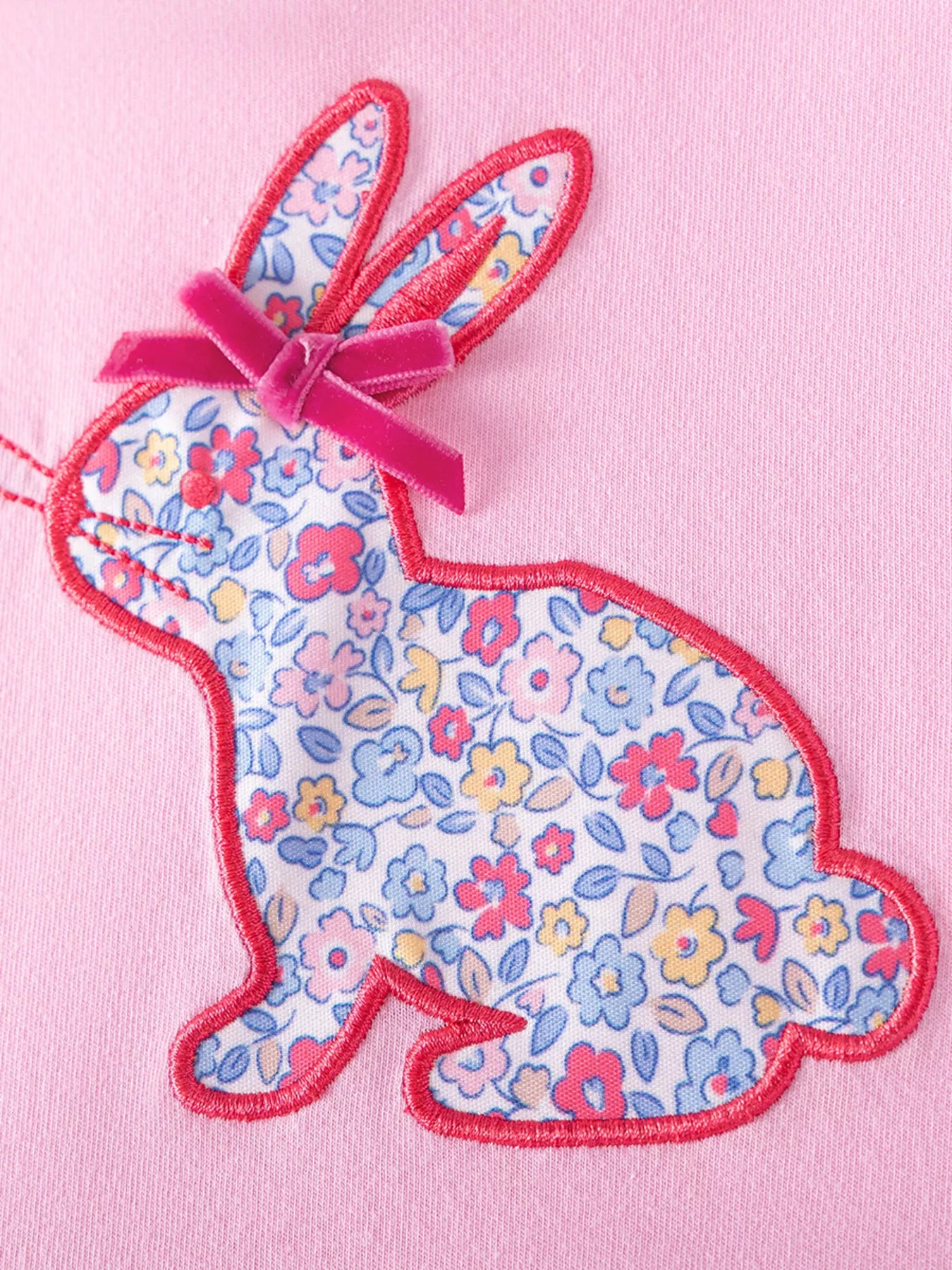 Children's Bunny Applique Ruffle Sleeve Dress