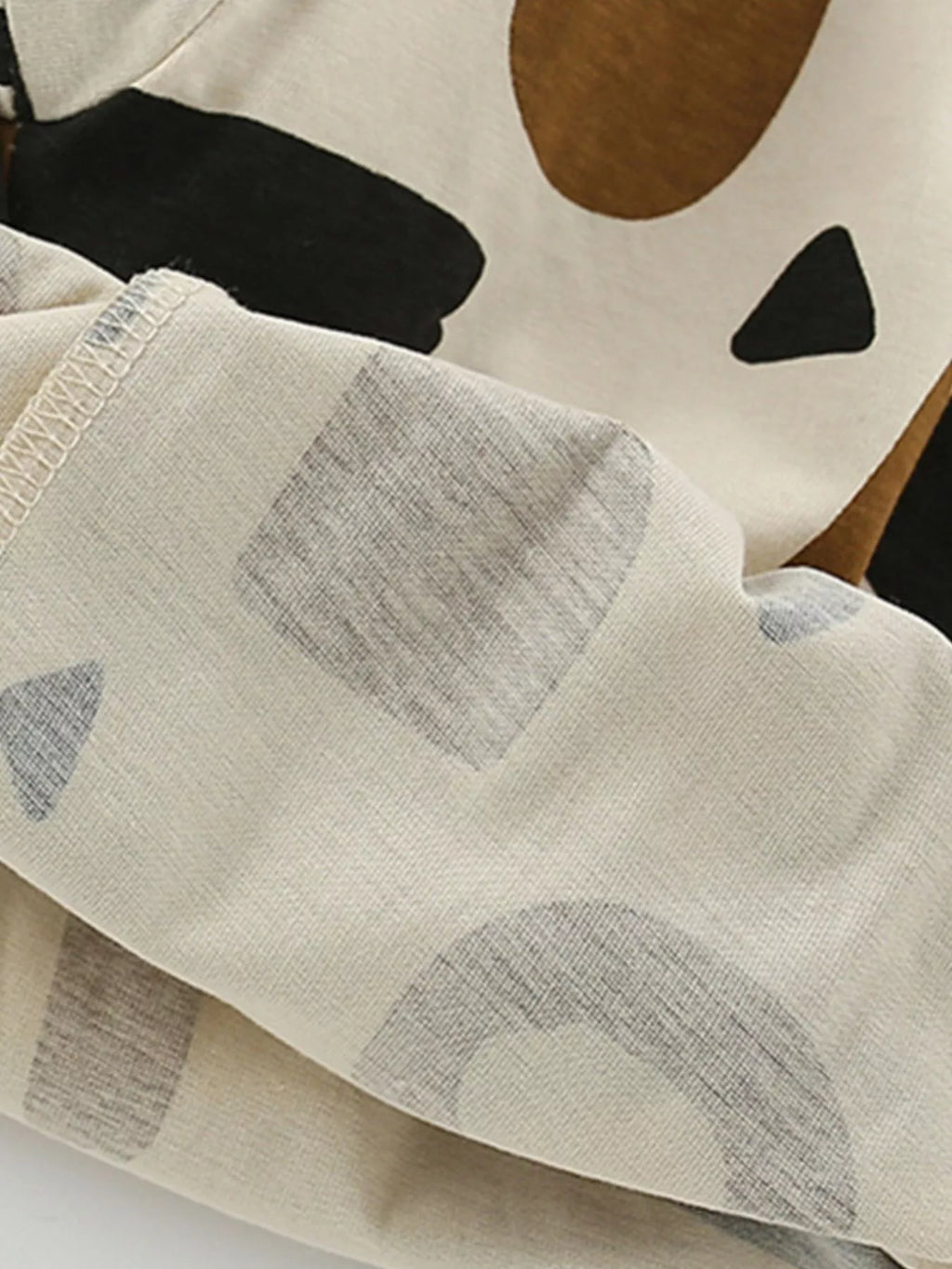 Children's Abstract Print Casual Tee and Shorts Set