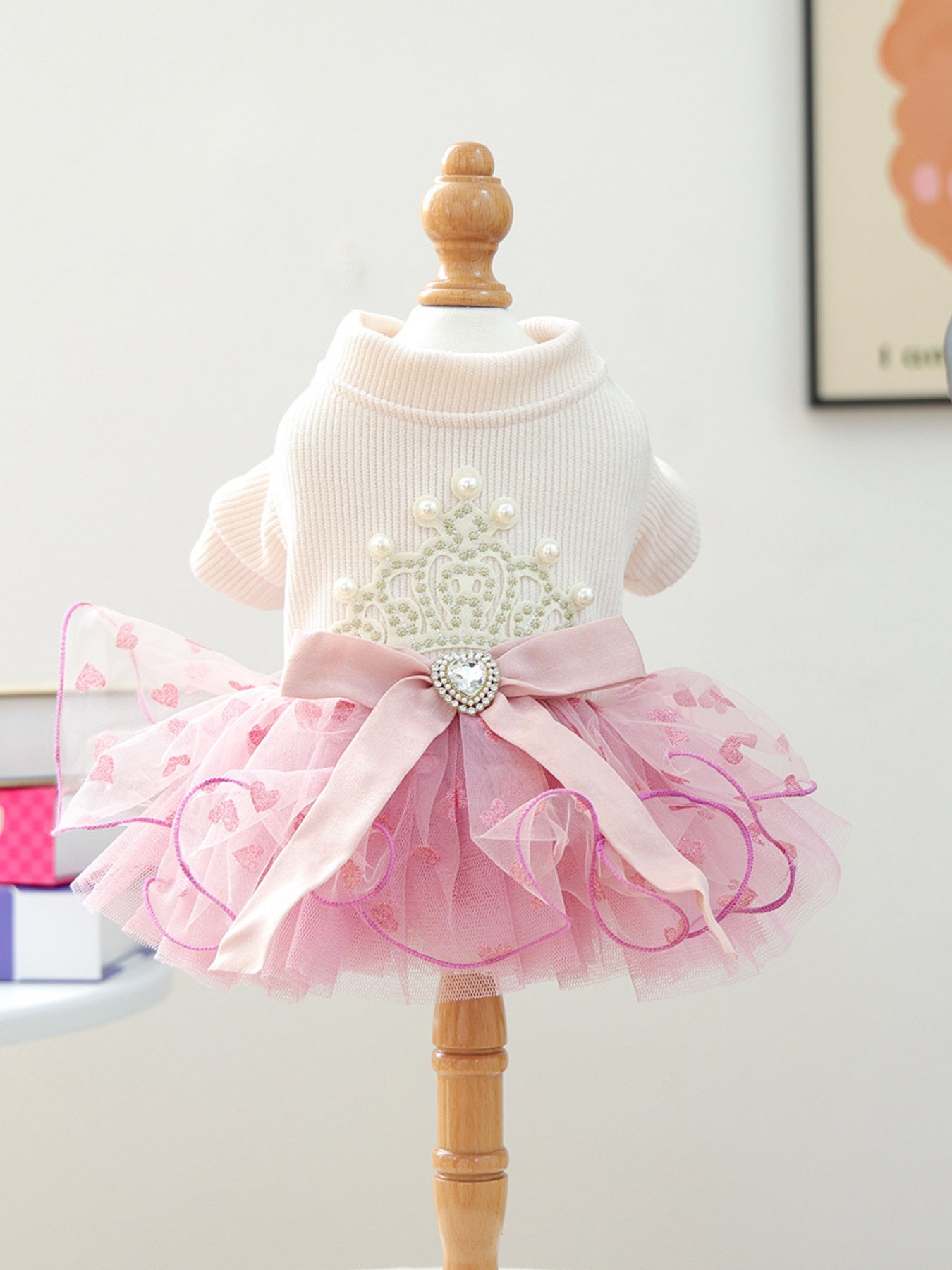 Pearl-Embellished Pet Dress
