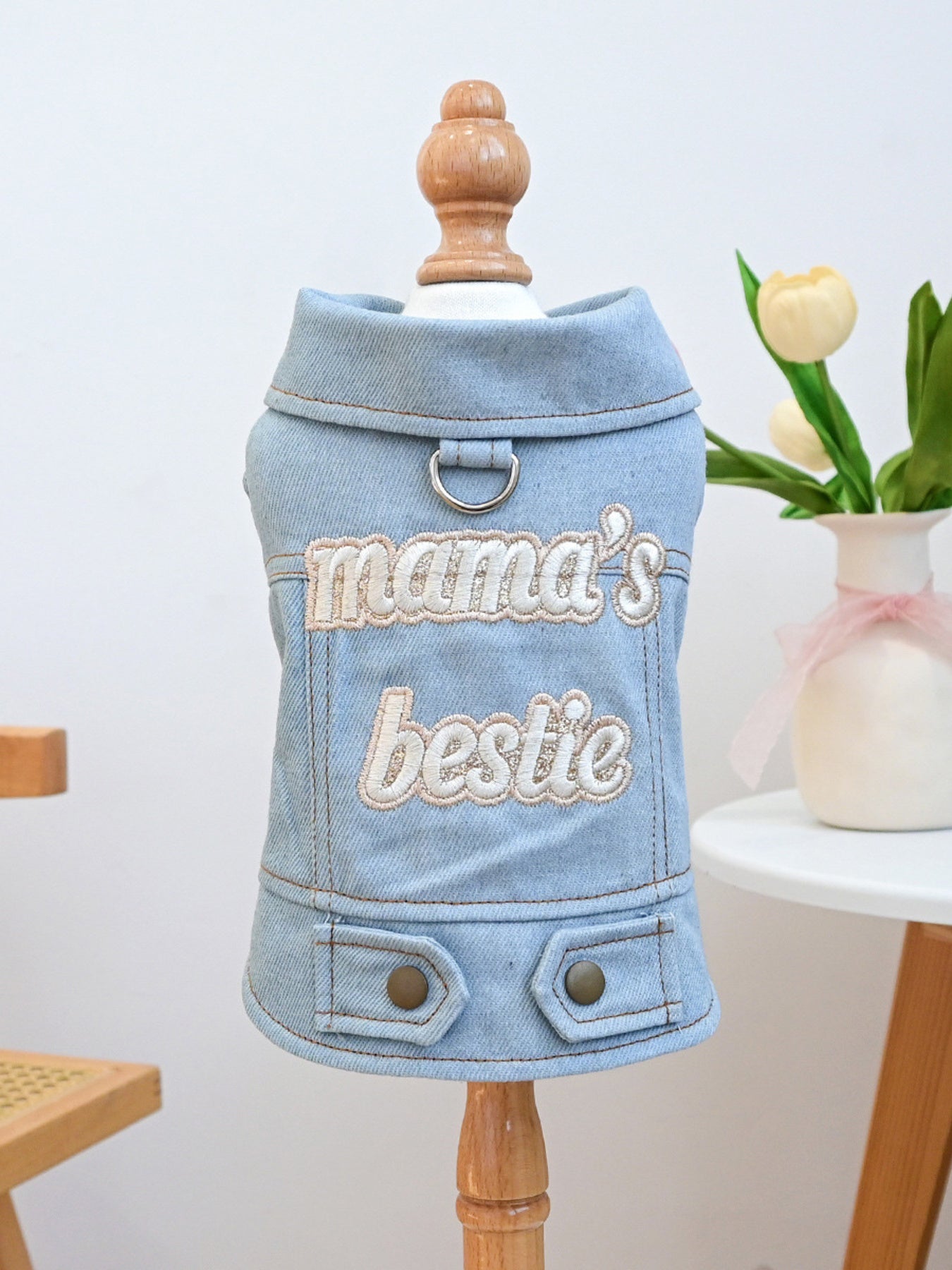 Embroidered Denim Pet Jacket
