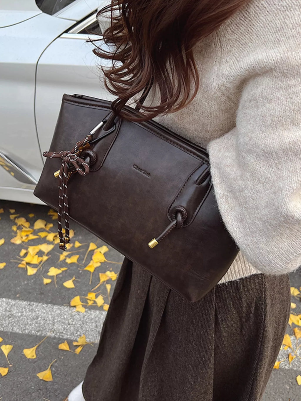 Vintage Style Leather Shoulder Bag