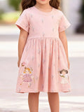 Children's Cartoon Short Sleeve Casual Dress