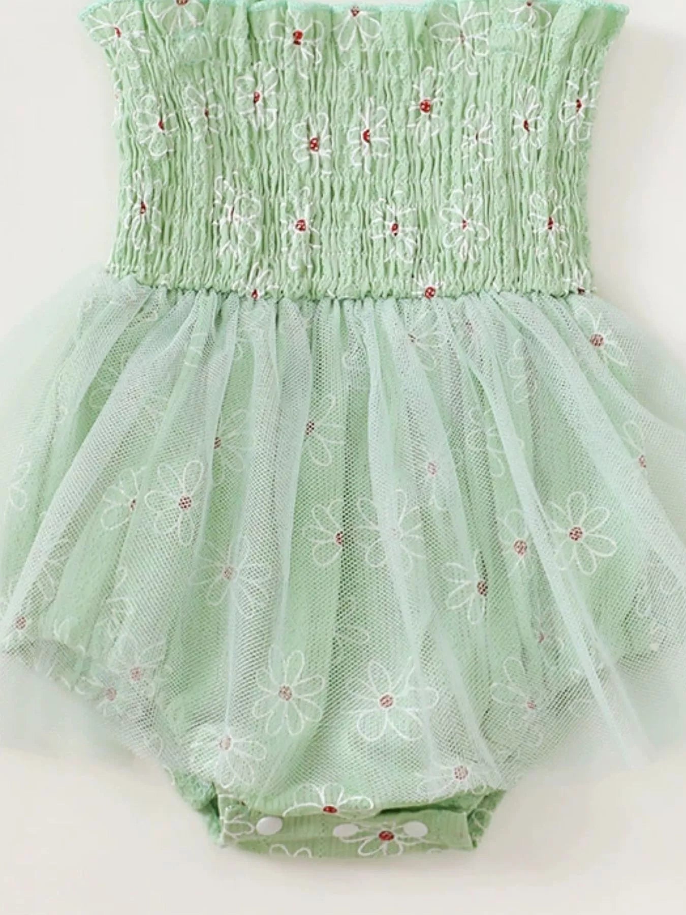 Children's Smocked Bodice Tulle Dress with Headband