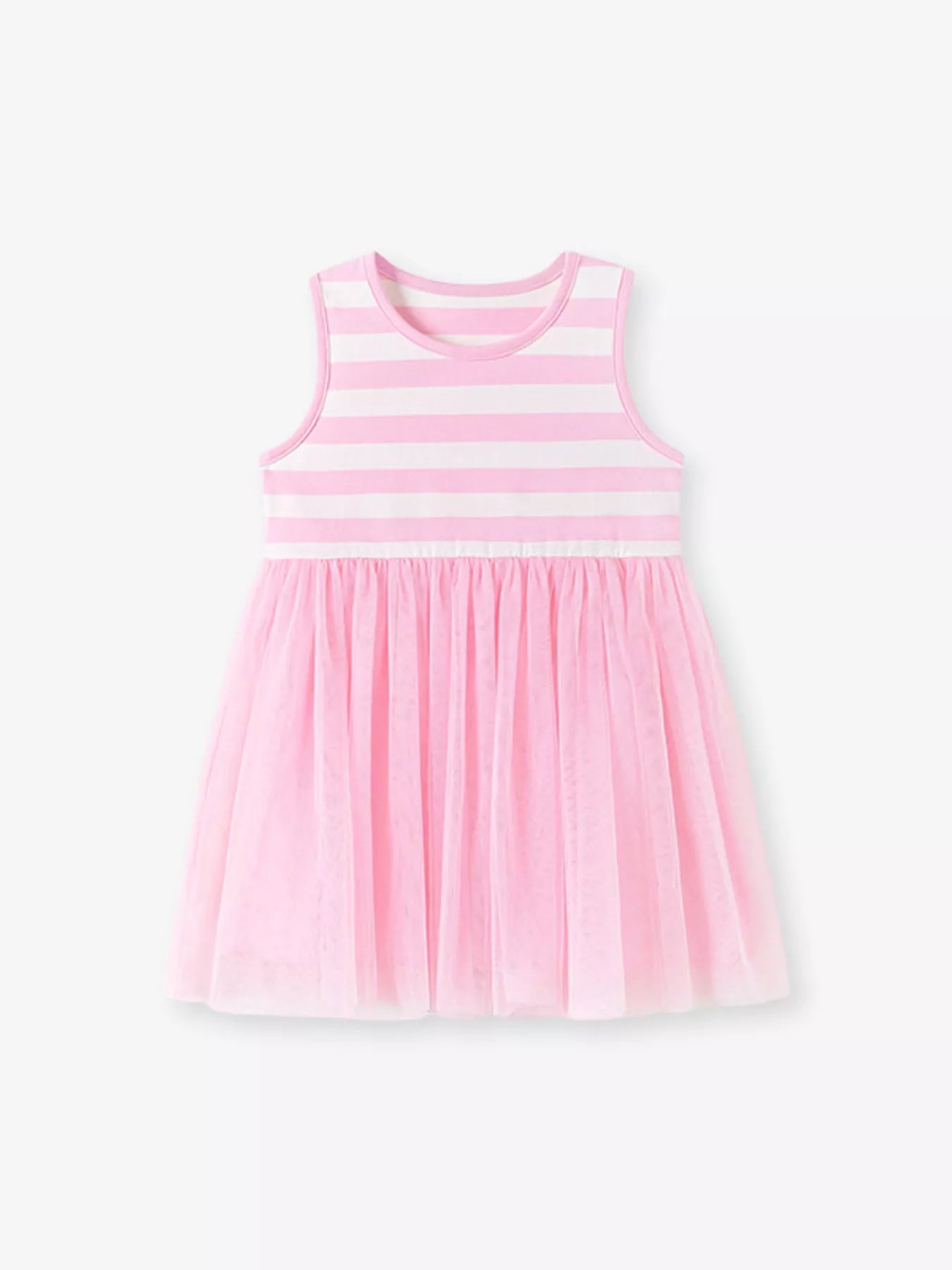 Children's Striped Sleeveless Tulle Dress