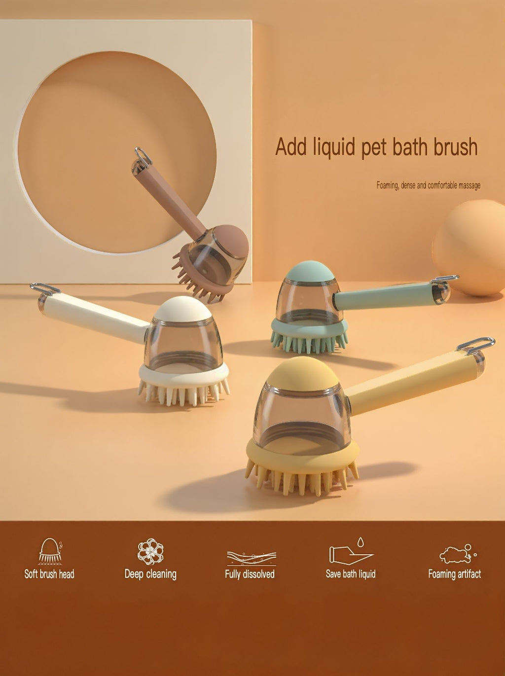 Add Liquid Pet Bath Brush